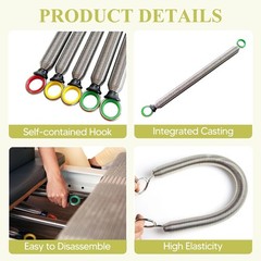 5pcs Pilates Reformer Tension Springs Steel Wire Replacement Accessories