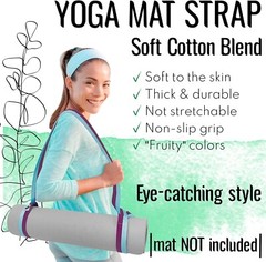 TECEUM Yoga Mat Strap – Adjustable Mat Holder Sling – 64 IN, Mixed Blueberry