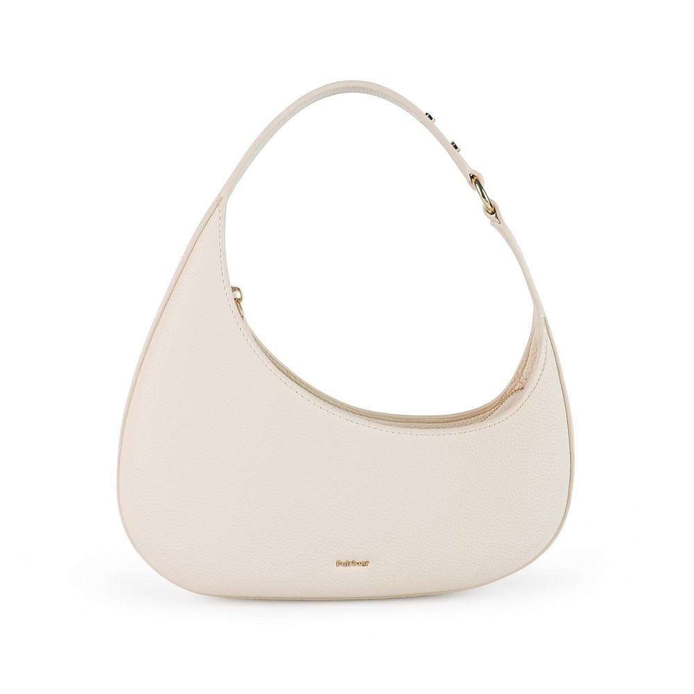 Women’s Small Crescent Shoulder Bag, Mini Vegan Leather Hobo Purse with Zi