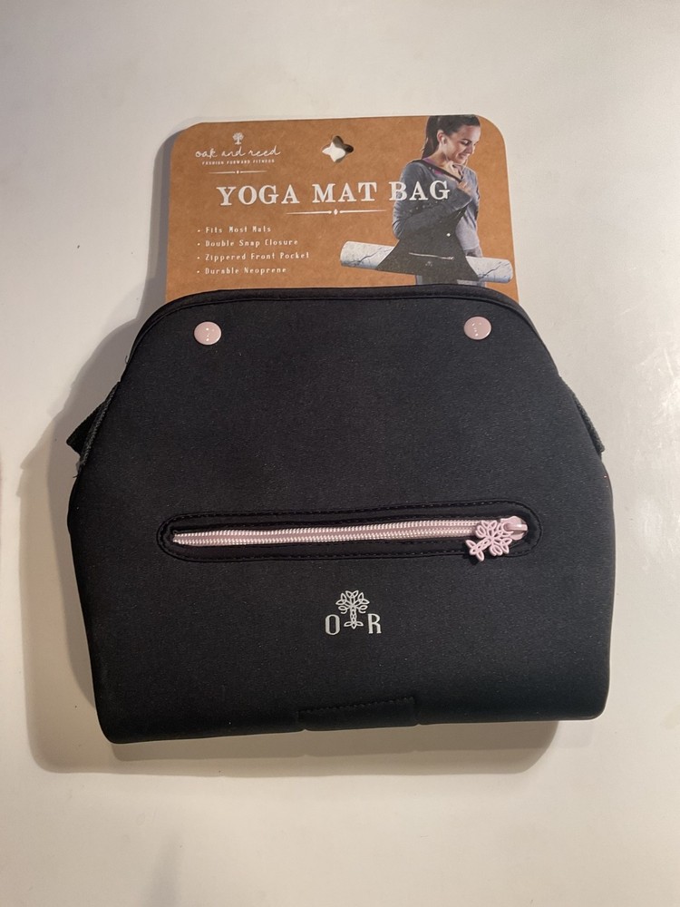 Oak And Reed Neoprene Yoga Mat Bag — Fits Most Mats, Black/Lavender Zipper