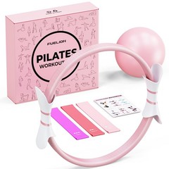 Fuelion Pilates Ring Set for Women, Home Workout Small-Level1, Pink