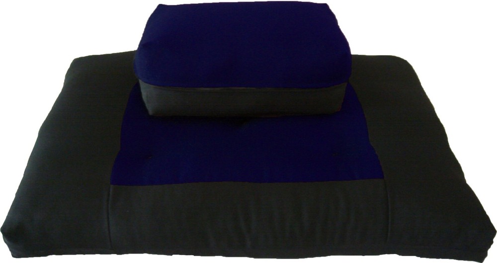Zafu Zabuton Meditation Yoga Posture Exercise Cushions, Sit Mat Navy/Black