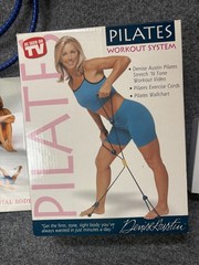 Denise Austin Pilates Workout System VHS Video, Exercise Cords, Wallchart