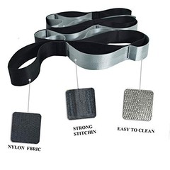 Yoga Strap, Multi-Loop Strap, 12 Loops Yoga Stretch Strap, Nonelastic Black