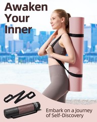 Extra Wide Non-Slip Yoga Mat 72″x32″ Eco-Friendly TPE Fitness Mat with Strap Bag