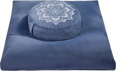 Meditation Cushion Set Buckwheat Hull & Memory Foam Adjustable Floor Pillow