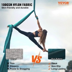 Aerial Silk Yoga Hammock Kit 11 Yards 100gsm Nylon 2204lb Green
