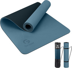 Gruper Yoga Mat Non Slip, Eco Friendly Fitness Exercise Mat with Carrying Strap,