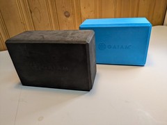 GAIAM Yoga Block Blue – Set of 2 – Supportive Non-Slip Foam Balance Exercise