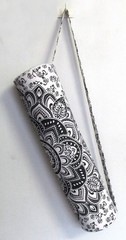 Indian White Ombre Yoga Mat Carrier Bag Mandala Large Shoulder Strap
