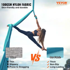Aerial Silk and Yoga Swing 11 Yards Aerial Yoga Ha Mmock Kit with 100Gsm Nylon F