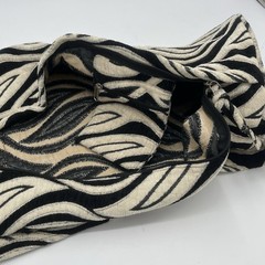 Hugger Mugger Yoga Mat Bag Batic Black Beige Pattern Upholstery Shoulder Strap