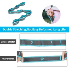 Elastic Yoga Stretching Strap with Loops, Stretch Strap for Ballet, Leg