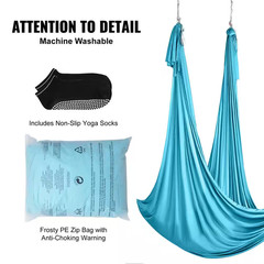 Aerial Silk and Yoga Swing 11 Yards Aerial Yoga Ha Mmock Kit with 100Gsm Nylon F