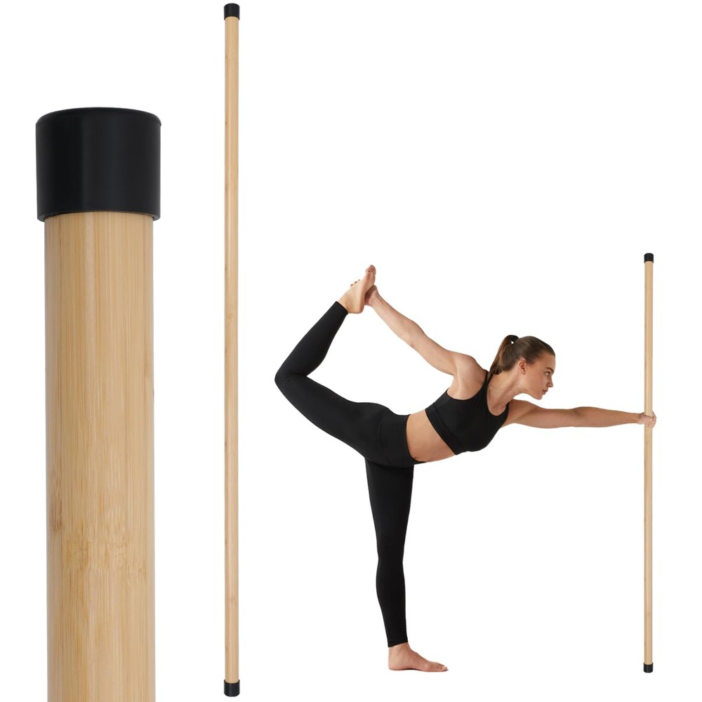 Yoga Stick, 58 inches Stretching Stick for Mobility, Exercise Stick with Non-…