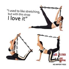 Yoga Strap, Multi-Loop Strap, 12 Loops Yoga Stretch Strap, Nonelastic Black