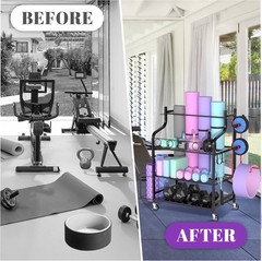 Yoga Mat Storage Racks,Home Gym Storage Rack for Dumbbells Kettlebells Foam Roll