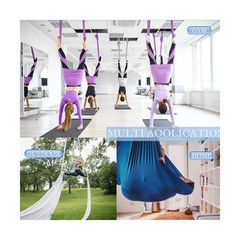5.5 Yards Aerial Silks Yoga Swing Set – Aerial Yoga Hammock Kit… Fast USA SHIP