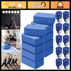 20 Pack Non-Slip Yoga Blocks & Straps – EVA Foam with Metal D-Ring for Gym Worko