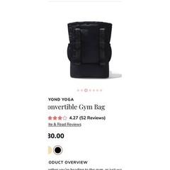 NEW Convertible black Gym Bag Beyond Yoga. Drawstring & snap closure. Spacious