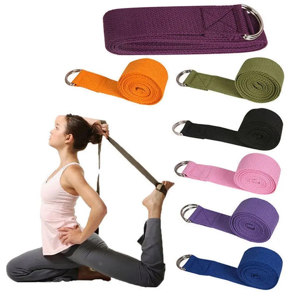 180cm Yoga Strap D Ring Stretch Belt Exercise Pilates Flexibility Training