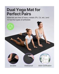 YOTTOY Large Yoga Mat (75 * 52 * 1/2inch),Extra Wide TPE Exercise M… Fast Ship