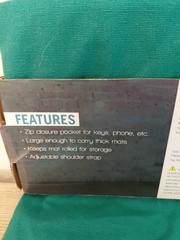 Natural Fitness Warrior Yoga Mat Bag Pilates Gym Tote Green Lightweight 6″ x 27″