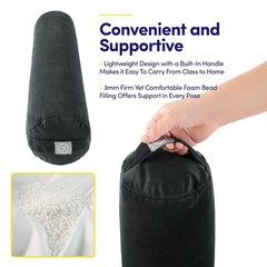 Yoga Bolster Cushion, 25″ Zippered Removable Cover & Durable Carry Handle