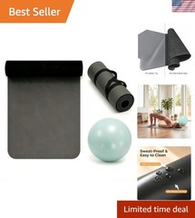 Grip Yoga Mat 5mm Non-Slip PU Natural Rubber Surface, Fitness Mat for Hot Yo…