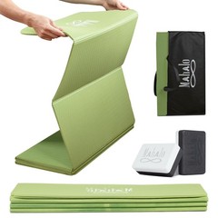Foldable Yoga Mat with Carry Bag & Blocks | 0.24″ (6mm) Thick 7-Fold Non-Slip…