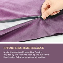 Meditation Zafu Cushion Set,Removable Machine-Washable Luxury Velvet Cover (P…