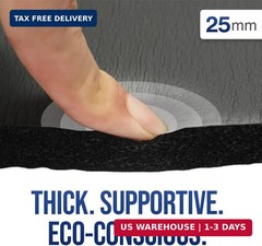Impulse Yoga Knee Pads Cushion, Thick 1″ (25mm) Workout Mat Provides Cushion for