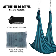 Aerial Silk and Yoga Swing 11 Yards Aerial Yoga Hammock Kit with 100Gsm Nylon Fa