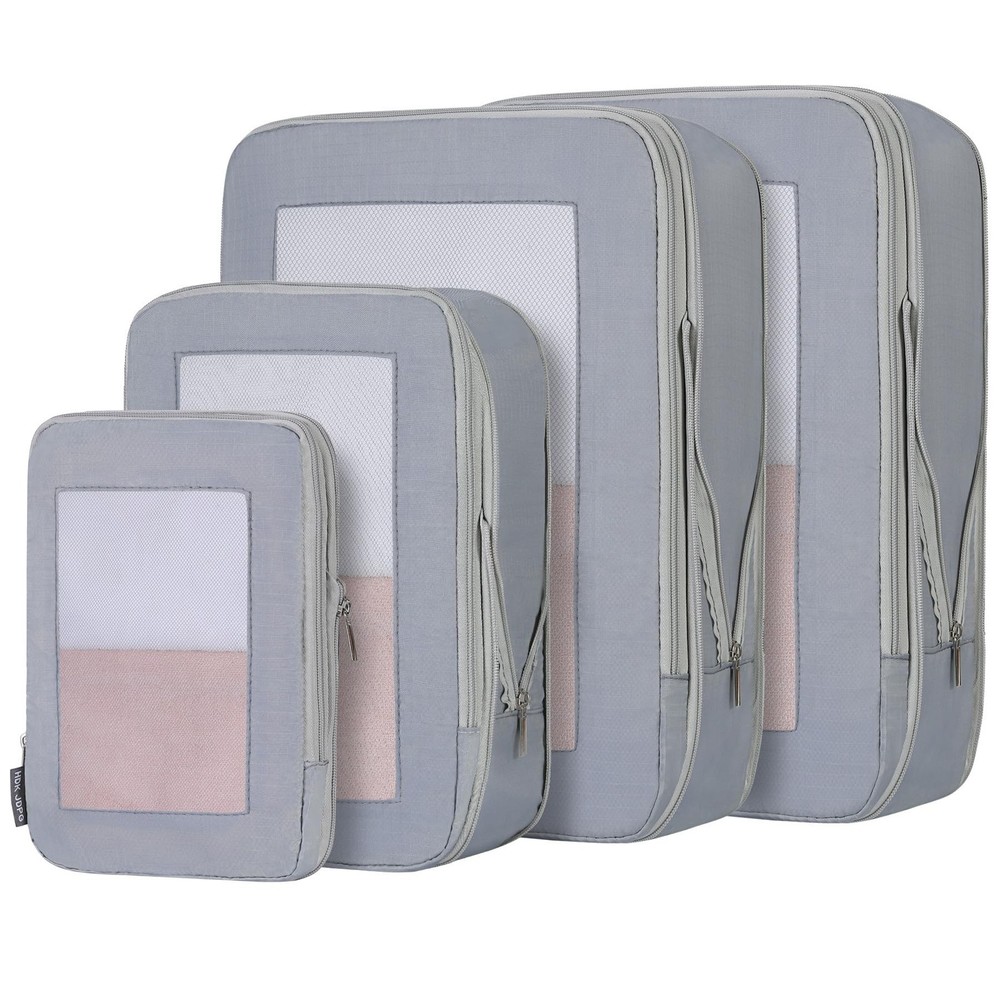 4 Set Ultralight Compression Packing Cubes Travel for Suitcases ，Compress