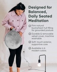 Luxe Velvet Meditation Cushion | Large Round Zafu Yoga Pillow | Posture Support