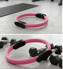 Pilates Ring Magic Circle Resistance Ring, Pink with Black Padded Handles
