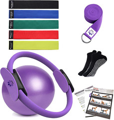 Pilates Ring Circle Set – Workout at Home Workout Equipment Women – Booty Bands