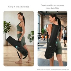 Yoga Mat Bag – Crossbody Gym Bag for Women & Men, Waterproof 29.5 Inch Black
