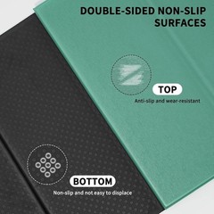 Foldable Extra Large Yoga Mat 74″×31.5″, 8mm Double-Sided Non Slip Lightweigh…