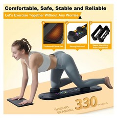 Women Foldable Pilates Reformer Workout Board – Home Core Trainer w/ 2Resistance