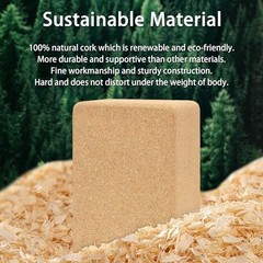 Cork Yoga Block – Natural Cork from Portugal – Premium Brick – 9″x6″x3″