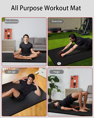 Extra Wide 76″x35″ Yoga Mat 15mm Thick with Bag for Home Gym Workouts