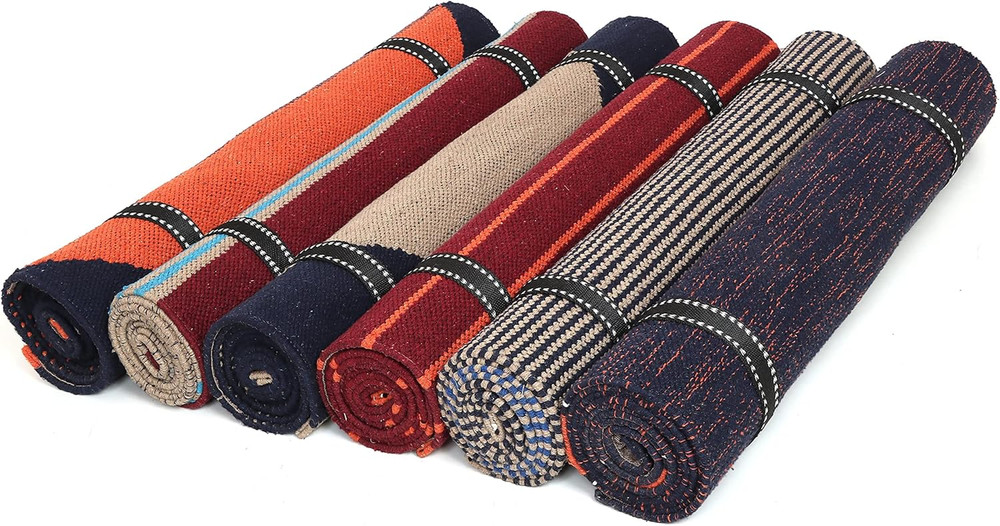 KD Yoga Rug Mat Convert Plastic Yoga Mat to Eco Friendly 100% Cotton Gripping wi