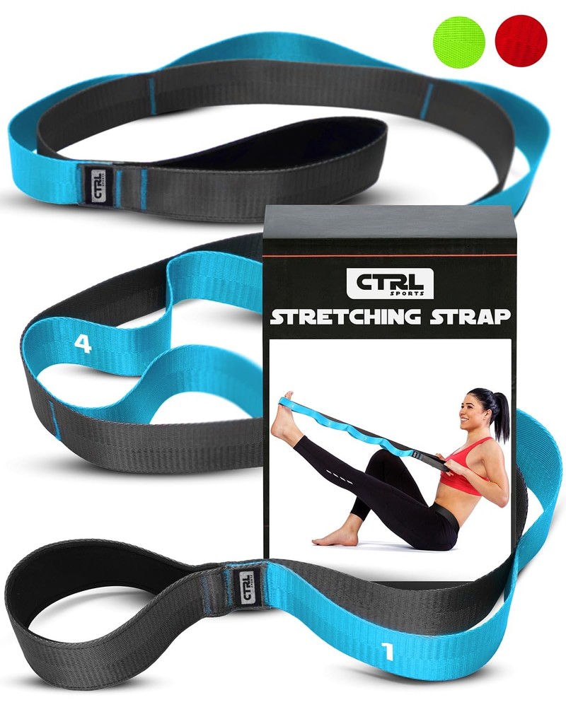 Stretching Strap with Loops – Non Elastic 78 inches x 1.5 inches, blue
