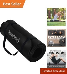 Extra Thick 1” Non-Slip Yoga Mat – Perfect for Home Workouts, Black 70”L x 23”W