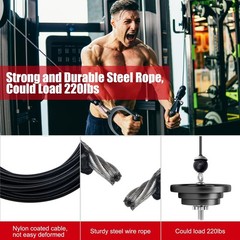 Fitness Pulley Cable 196 Inch, Adjustable Home Gym Cable Replacement for Pull…