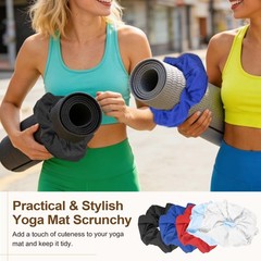 Yoga Mat Scrunchy, Yoga Mat Strap Band 2 Pcs & Cotton & Blue