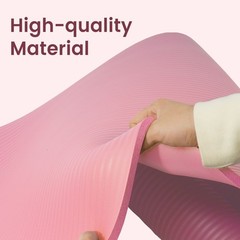 Fitvids 1/2″ Thick High Density Exercise Yoga Mat, Carrying Strap, Pink (Used)