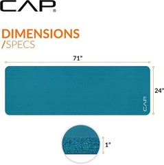 Extra Thick 1 Inch Yoga Mat in Teal High Density Foam Perfect for All Exercises