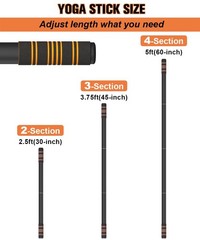 5 ft Yoga Stick Sturdy Steel Portable Mobility Stick Non-Slip Handle for Posture